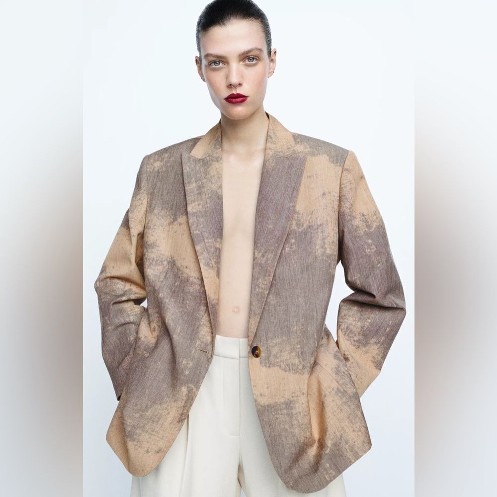 VIRAL ZARA ZW COLLECTION MINIMAL PRINT BLAZER